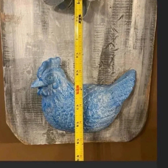 Handmade Wood Cutting Board Wall Art Ceramic Chicken Farmhouse Cottage Primitive - Picture 6 of 8